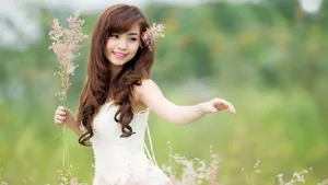Japan Girl Fairy White Dress Wallpaper