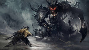 Japanese Samurai Monster Fight Wallpaper