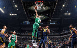 Jayson Tatum Dunk On Pacers Wallpaper