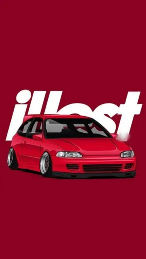 Jdm Art Red Honda Civic Illest Wallpaper