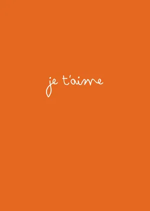 Je Taime Orange Aesthetic Phone Wallpaper