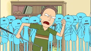 Jerry Smith With Mr Meeseeks Wallpaper