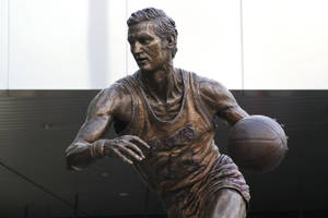 Jerry West Bronze Statue Staples Center Wallpaper