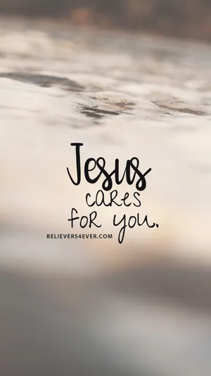 Jesus Cares Quote Android Phone Wallpaper