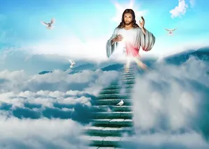 Jesus In Heaven With The Sacred Paradise Wallpaper