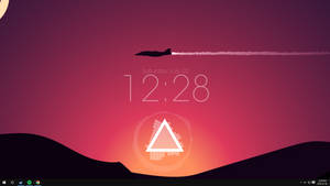 Jet During Sunset, A Rainmeter Skin Wallpaper