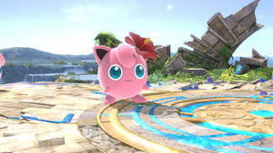 Jigglypuff Adorns Itself With A Flower Wallpaper