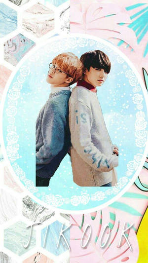 Jikook Inside Oval Frame Wallpaper