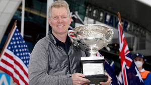 Jim Courier Winning Trophy Wallpaper