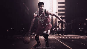 Jimmy Butler Monochromatic Red Bulls Wallpaper