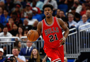 Jimmy Butler Red Bulls Dribbling Wallpaper