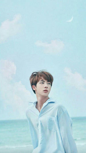 Jin Bts Cute Under The Sky Phone Wallpaper