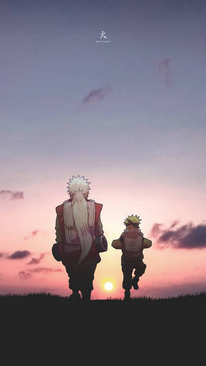 Jiraiya Walking With Naruto Mobile 4k Wallpaper