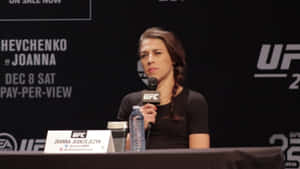 Joanna Jedrzejczyk In Press-fight Conference Wallpaper