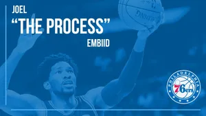 Joel Embiid Blue Monochrome Art Wallpaper