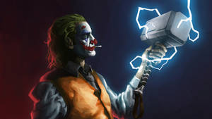 Joker Thor Hammer Art Wallpaper