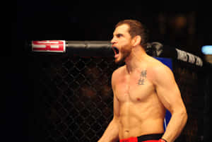 Jon Fitch Screaming Fight Against Johny Hendricks Wallpaper