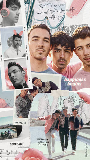 Jonas Brothers Photo Collage Wallpaper