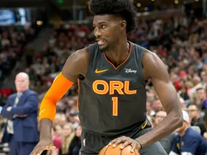 Jonathan Isaac In Basketball Court Wallpaper