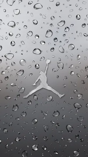 Jordan Logo Silver Chrome Texture Wallpaper