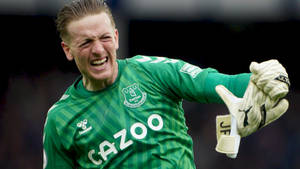 Jordan Pickford Holding A Glove Wallpaper