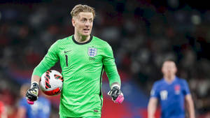 Jordan Pickford With Football Under Arm Wallpaper