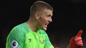 Jordan Pickford With Red Gloves Wallpaper