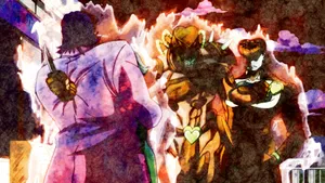 Josuke Cool Fighting Scene Wallpaper