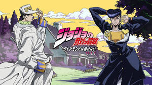 Jotaro And Josuke, Two Generations Of Jojo Bravado Wallpaper