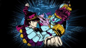 Jotaro And Star Platinum's Strength Wallpaper