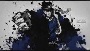 Jotaro From Jojo Bizarre Adventure Fights For Justice Wallpaper