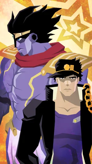 Jotaro Kujo And His Stand, Star Platinum Wallpaper