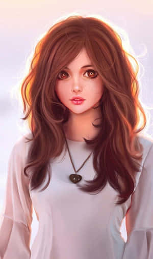 Joyful Girl Cartoon Illustration