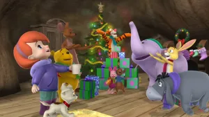 Joyous Christmas Tree Tigger 3d Wallpaper