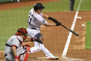 Jt Realmuto Excellent Batting Form Wallpaper