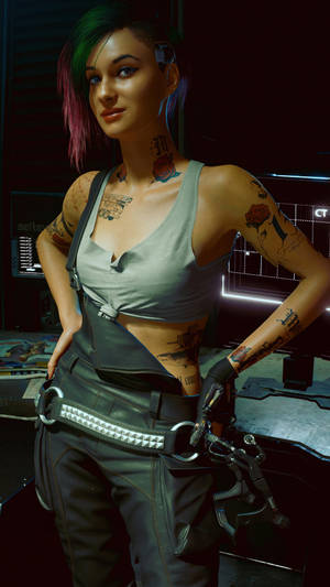 Judy Alvarez Cyberpunk Iphone Wallpaper