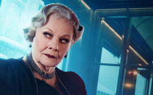 Judy Dench With Frightening Eyes Wallpaper