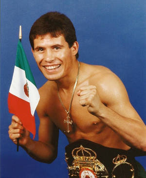 Julio Cesar Chavez With Mexican Flag Wallpaper
