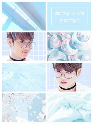 Jungkook Aesthetic Pastel Blue Wallpaper
