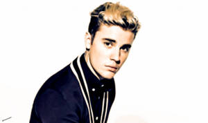 Justin Bieber Struts His Stuff In A Blue Cardigan Style Wallpaper