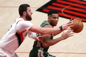 Jusuf Nurkic And Giannis Antetokounmpo Wallpaper