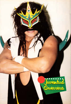 Juventud Guerrera Wearing Luchador Outfit Wallpaper