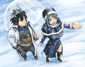 Juvia Lockser Unleashes Her Powerful Water Magic In A Dynamic Pose Wallpaper