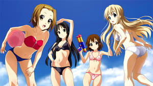 K-on Girls In Bikini Suit Wallpaper