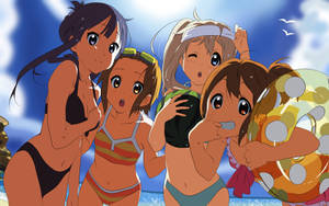 K-on Girls In The Beach Wallpaper