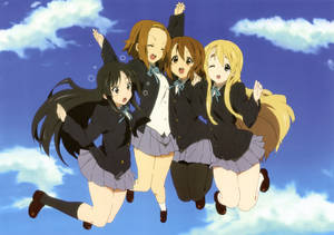 K-on Jump Shot In Sky Wallpaper