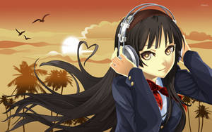 K-on Mio In Sunset Wallpaper