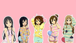 K-on Pajamas In Pink Fanart Wallpaper