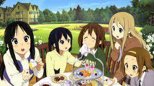 K-on Snack In Field Wallpaper