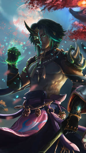 Kaeya Full Gear Genshin Impact Phone Wallpaper